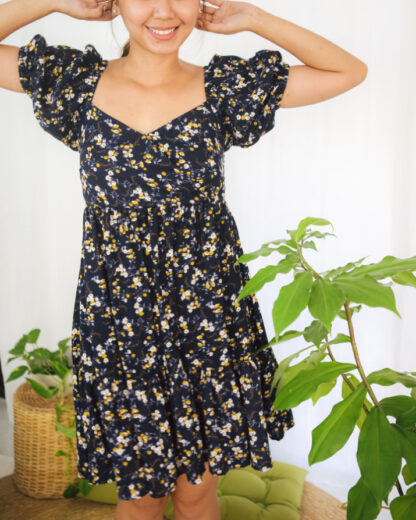 Amanda Baby Doll Dress in Midnight Magnolia - Image 7