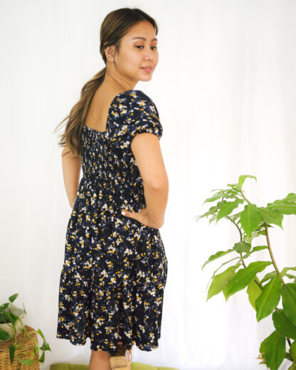 Amanda Baby Doll Dress in Midnight Magnolia - Image 11