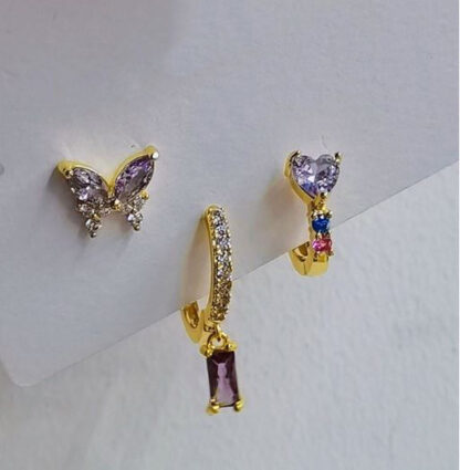 Violeta Mismatched Earrings Set (3 pcs.)