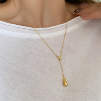 teardrop necklace, gold necklace