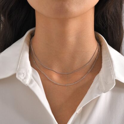 silver layered necklace