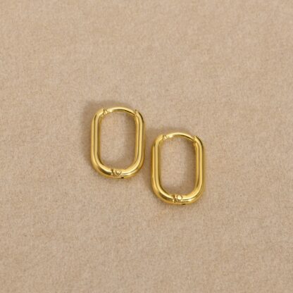 gold hoops, rectangular hoops, hoop earrings, earrings