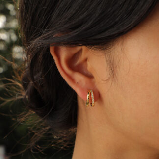 ear huggers, gold hoops, illusion earrings, illusion hoops