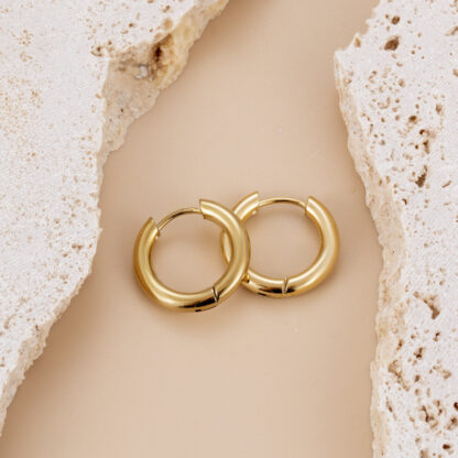 gold hoops, hoop earrings, stainless steel earrings