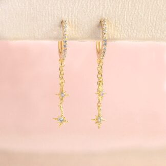 star earrings, dangling earrings