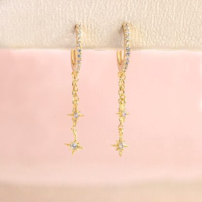 star earrings, dangling earrings