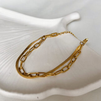 layered bracelet, chain bracelet, gold bracelet