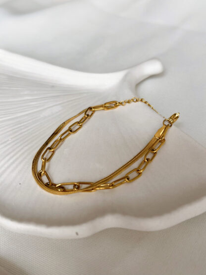 layered bracelet, chain bracelet, gold bracelet