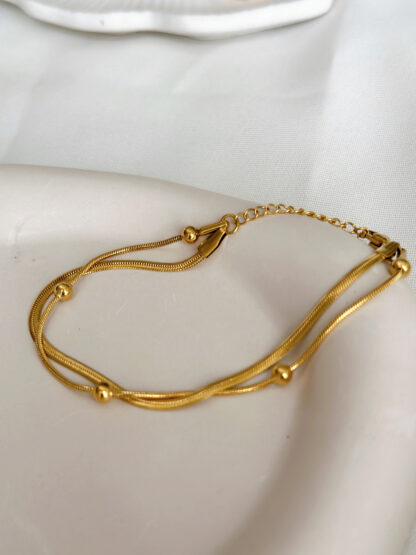 layered bracelet, gold bracelet