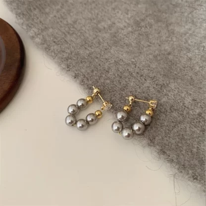 pearl earrings, pearl hoops