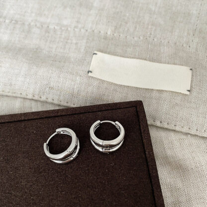 silver hoops, silver earrings