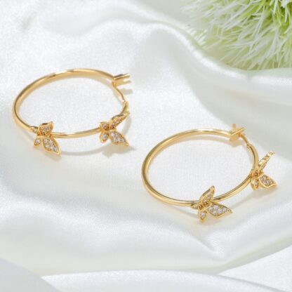 butterfly gold hoops