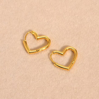 gold heart hoops