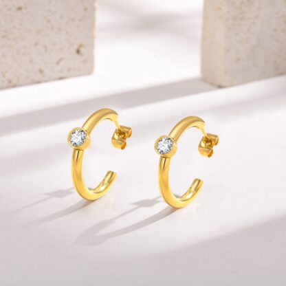 gold semi-hoops