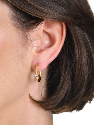 gold semi-hoops