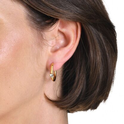 gold semi-hoops