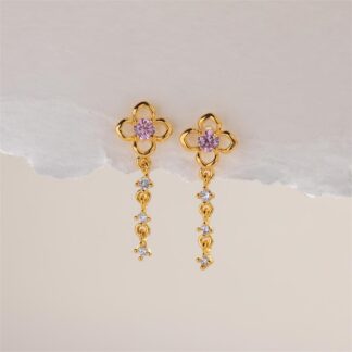 purple flower earrings