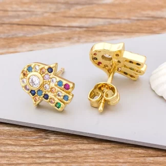 hand eye earrings