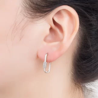 rectangular silver hoops