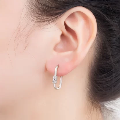 rectangular silver hoops
