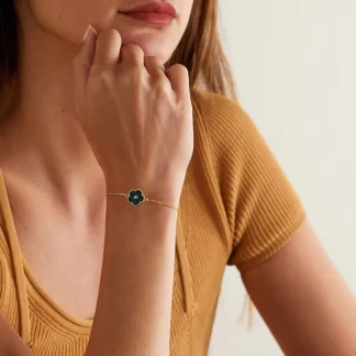 adjustable clover bracelet - green