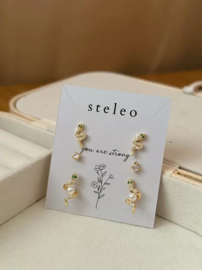snake earrings set