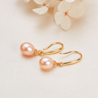 peach pearl earrings