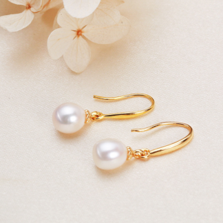 white pearl earrings