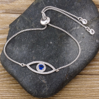 evil eye charm bracelet silver