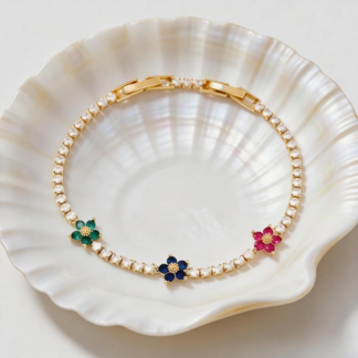 floral tennis bracelet