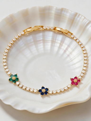 floral tennis bracelet