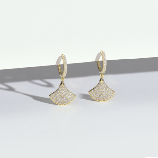 korean fan earrings