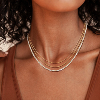 layered tennis beaded necklace